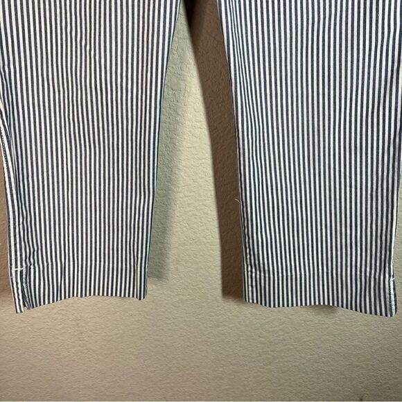 Old Navy Cropped Midi Wide Leg Pixie Pants Women's Size 6 Navy White Striped - Picture 3 of 8